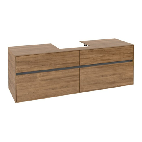 V&B Waschtischunterschrank Collaro 160x54,8x50cm, WT mittig, kansas oak