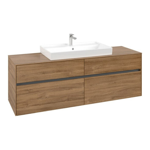 V&B Waschtischunterschrank Collaro 160x54,8x50cm, WT mittig, kansas oak