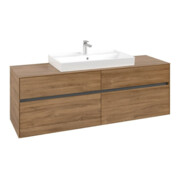 V&B Waschtischunterschrank Collaro 160x54,8x50cm, WT mittig, kansas oak