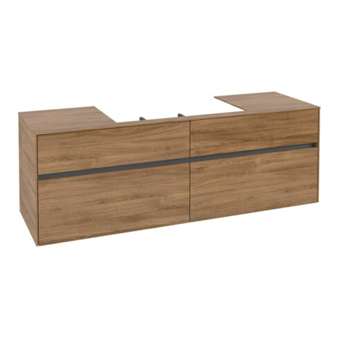 V&B Waschtischunterschrank Collaro 160x54,8x50cm, WT mittig, kansas oak