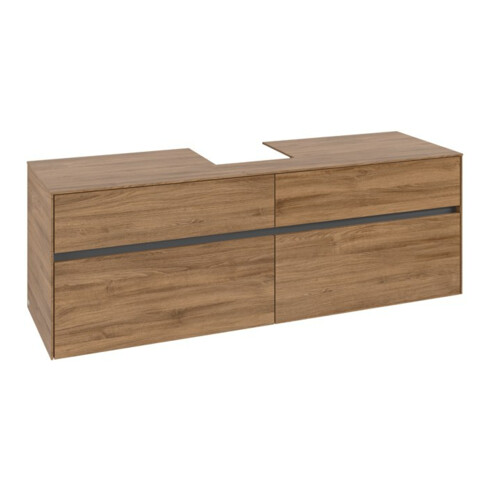 V&B Waschtischunterschrank Collaro 160x54,8x50cm, WT mittig, kansas oak