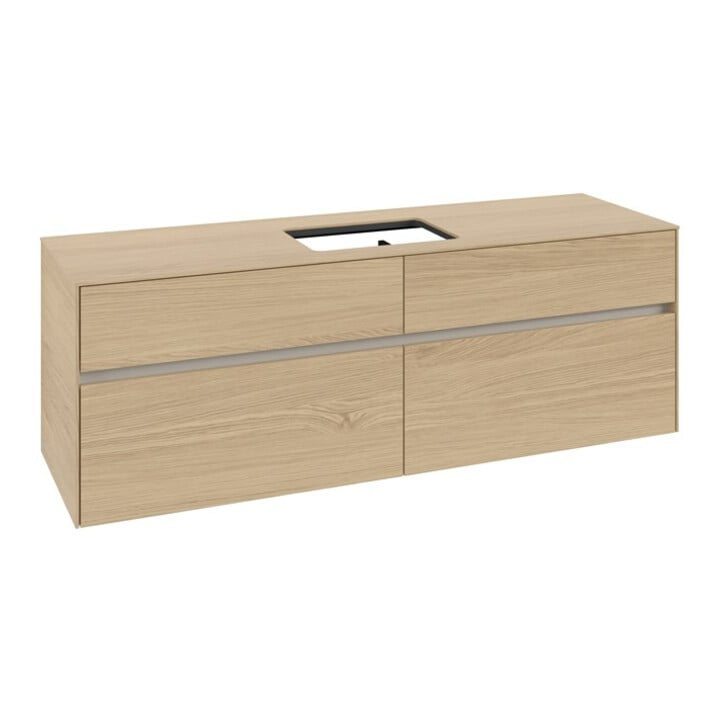 V&B Waschtischunterschrank Collaro 160x54,8x50cm, WT mittig, nordic oak