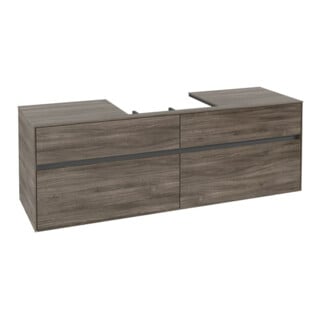 V&B Waschtischunterschrank Collaro 160x54,8x50cm, WT mittig, stone oak
