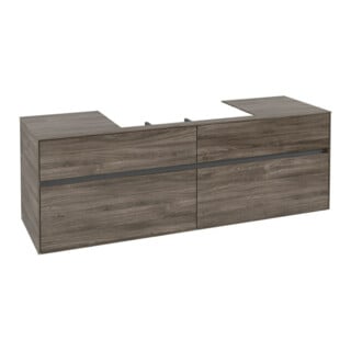 V&B Waschtischunterschrank Collaro 160x54,8x50cm, WT mittig, stone oak