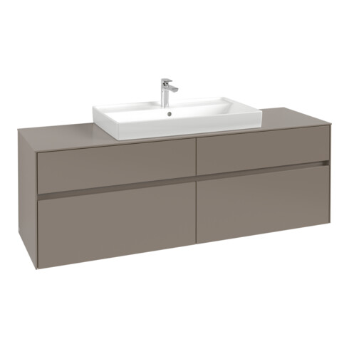 V&B Waschtischunterschrank Collaro 160x54,8x50cm, WT mittig, volcano black