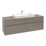 V&B Waschtischunterschrank Collaro 160x54,8x50cm, WT mittig, volcano black