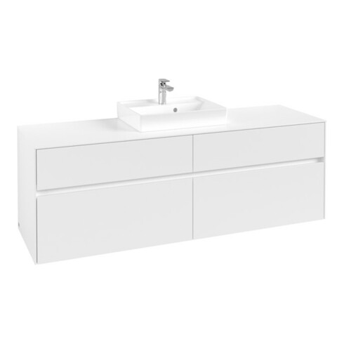 V&B Waschtischunterschrank Collaro 160x54,8x50cm, WT mittig, white matt