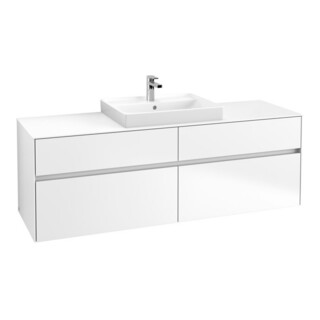 V&B Waschtischunterschrank Collaro 160x54,8x50cm, WT mittig, white matt