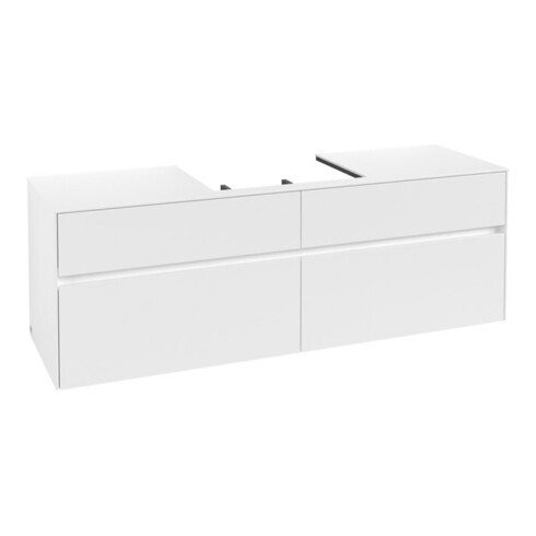 V&B Waschtischunterschrank Collaro 160x54,8x50cm, WT mittig, white matt