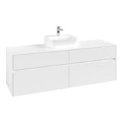 V&B Waschtischunterschrank Collaro 160x54,8x50cm, WT mittig, white matt