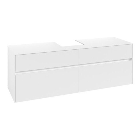 V&B Waschtischunterschrank Collaro 160x54,8x50cm, WT mittig, white matt