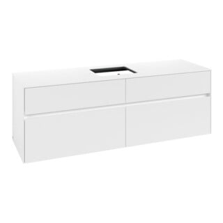 V&B Waschtischunterschrank Collaro 160x54,8x50cm, WT mittig, white matt