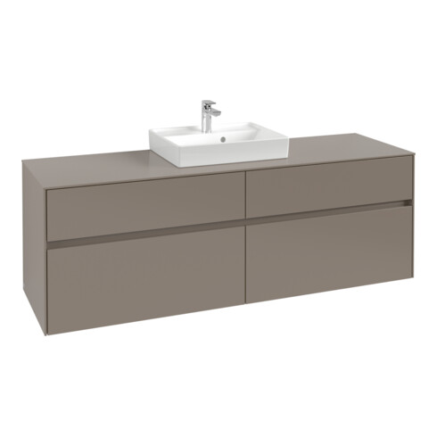 V&B Waschtischunterschrank Collaro 160x54,8x50cm, WT mittig, white oak