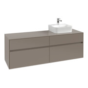 V&B Waschtischunterschrank Collaro 160x54,8x50cm, WT r, LED 12W, bla Oa