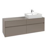 V&B Waschtischunterschrank Collaro 160x54,8x50cm, WT r, LED 12W, cashm Gr