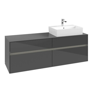 V&B Waschtischunterschrank Collaro 160x54,8x50cm, WT r, LED 12W, glo Gr