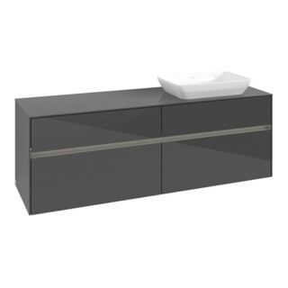 V&B Waschtischunterschrank Collaro 160x54,8x50cm, WT r, LED 12W, glo Gr