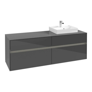V&B Waschtischunterschrank Collaro 160x54,8x50cm, WT r, LED 12W, glo Gr