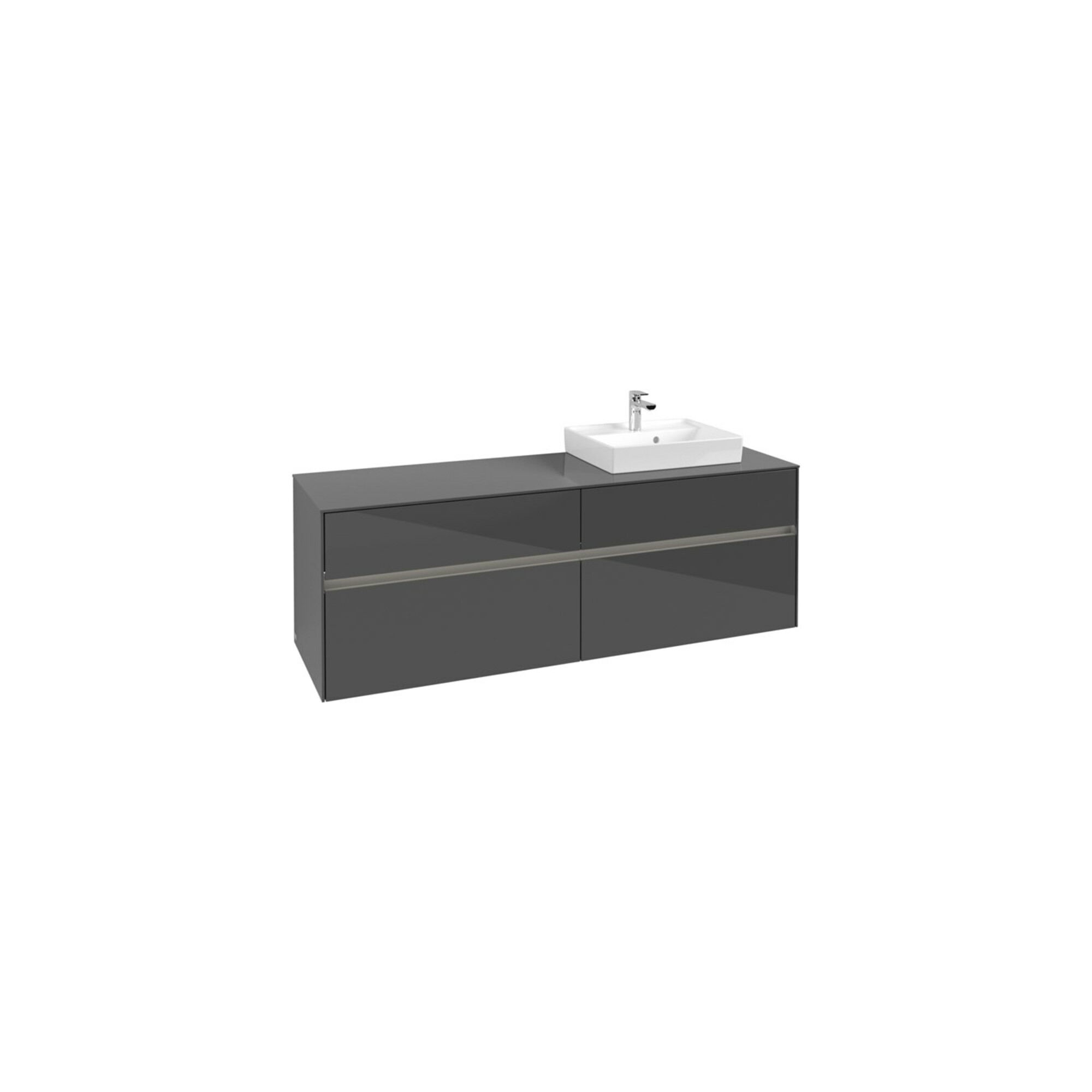 V&B Waschtischunterschrank Collaro 160x54,8x50cm, WT r, LED 12W, glo Gr ; Villeroy & Boch