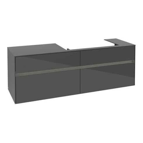 V&B Waschtischunterschrank Collaro 160x54,8x50cm, WT r, LED 12W, glo Gr