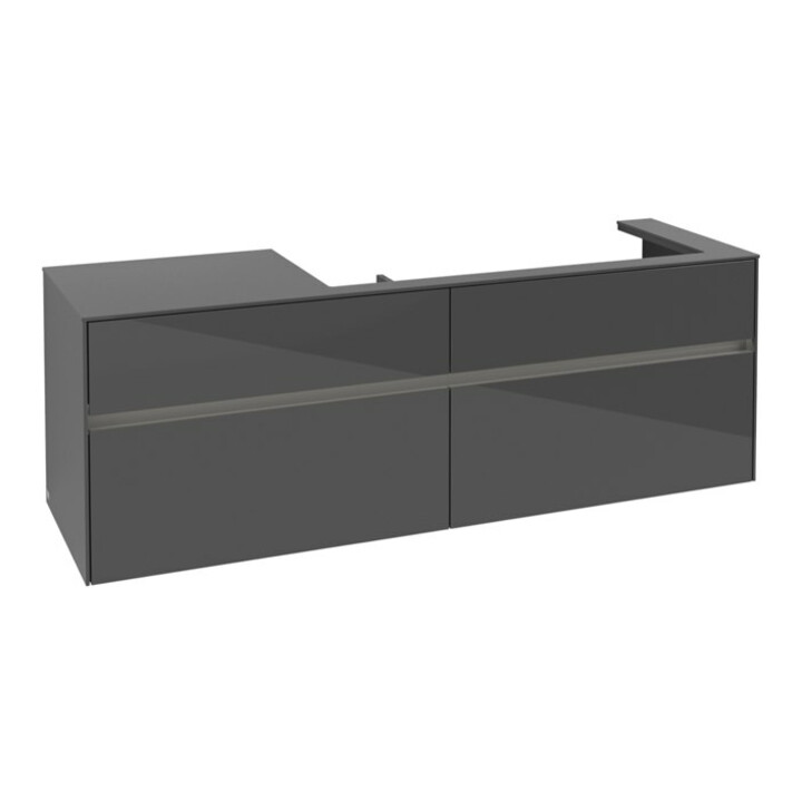 V&B Waschtischunterschrank Collaro 160x54,8x50cm, WT r, LED 12W, glo Gr