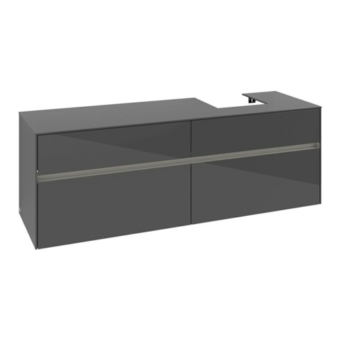V&B Waschtischunterschrank Collaro 160x54,8x50cm, WT r, LED 12W, glo Gr