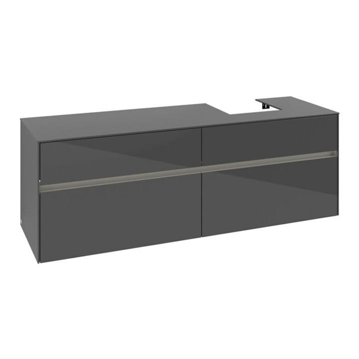 V&B Waschtischunterschrank Collaro 160x54,8x50cm, WT r, LED 12W, glo Gr
