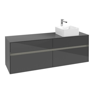 V&B Waschtischunterschrank Collaro 160x54,8x50cm, WT r, LED 12W, glo Gr