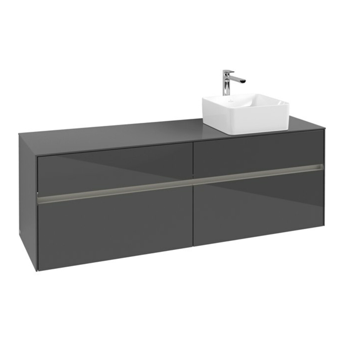 V&B Waschtischunterschrank Collaro 160x54,8x50cm, WT r, LED 12W, glo Gr
