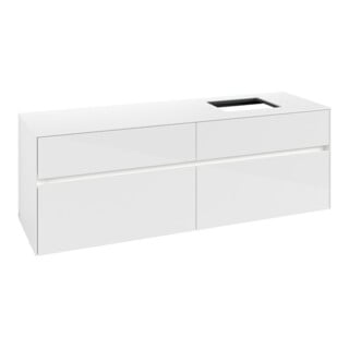 V&B Waschtischunterschrank Collaro 160x54,8x50cm, WT r, LED 12W, glo wh.