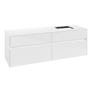 V&B Waschtischunterschrank Collaro 160x54,8x50cm, WT r, LED 12W, glo wh.