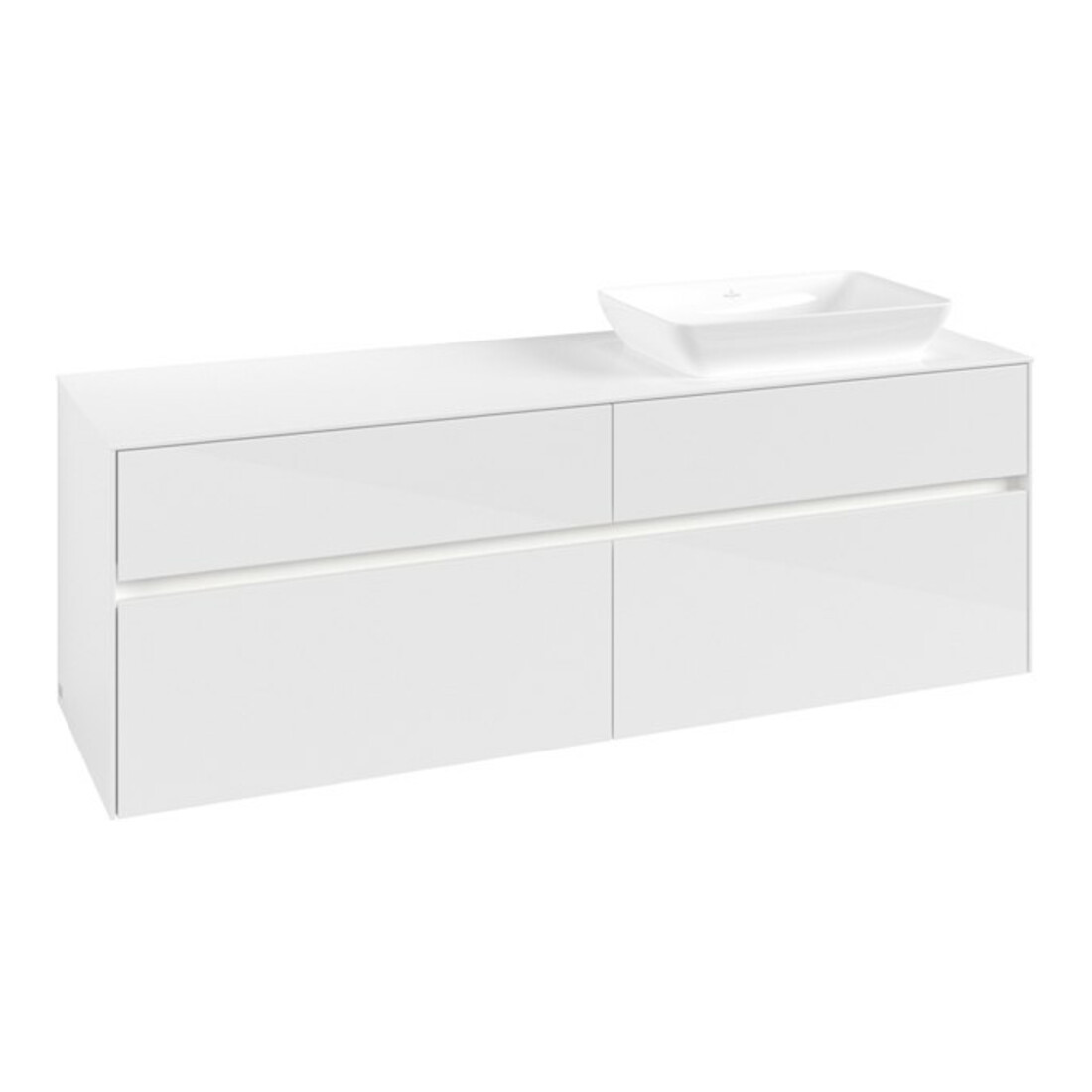 V&B Waschtischunterschrank Collaro 160x54,8x50cm, WT r, LED 12W, glo wh.
