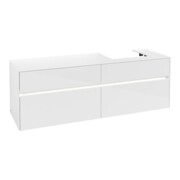 V&B Waschtischunterschrank Collaro 160x54,8x50cm, WT r, LED 12W, glo wh.