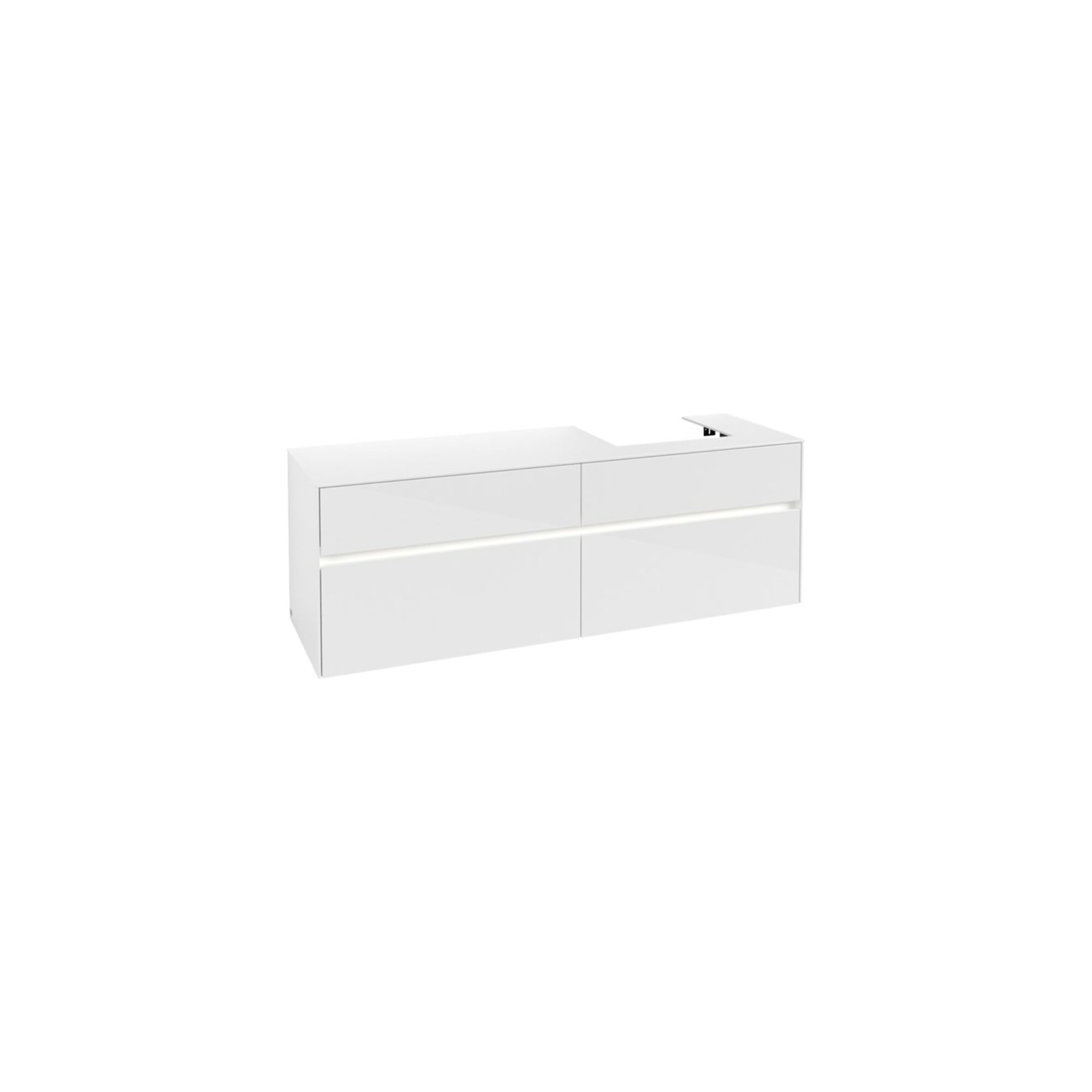 V&B Waschtischunterschrank Collaro 160x54,8x50cm, WT r, LED 12W, glo wh. ; Villeroy & Boch