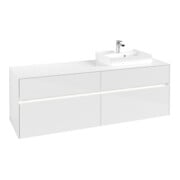 V&B Waschtischunterschrank Collaro 160x54,8x50cm, WT r, LED 12W, glo wh.-3