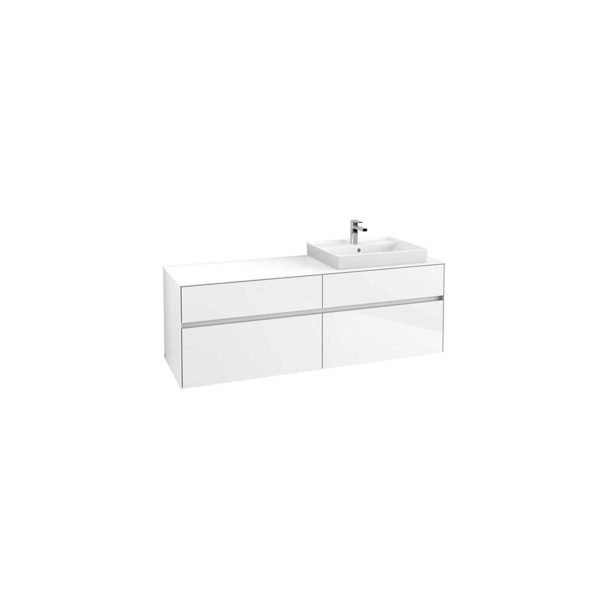 V&B Waschtischunterschrank Collaro 160x54,8x50cm, WT r, LED 12W, glo wh. ; Villeroy & Boch
