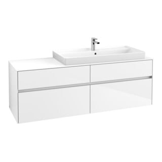 V&B Waschtischunterschrank Collaro 160x54,8x50cm, WT r, LED 12W, glo wh.