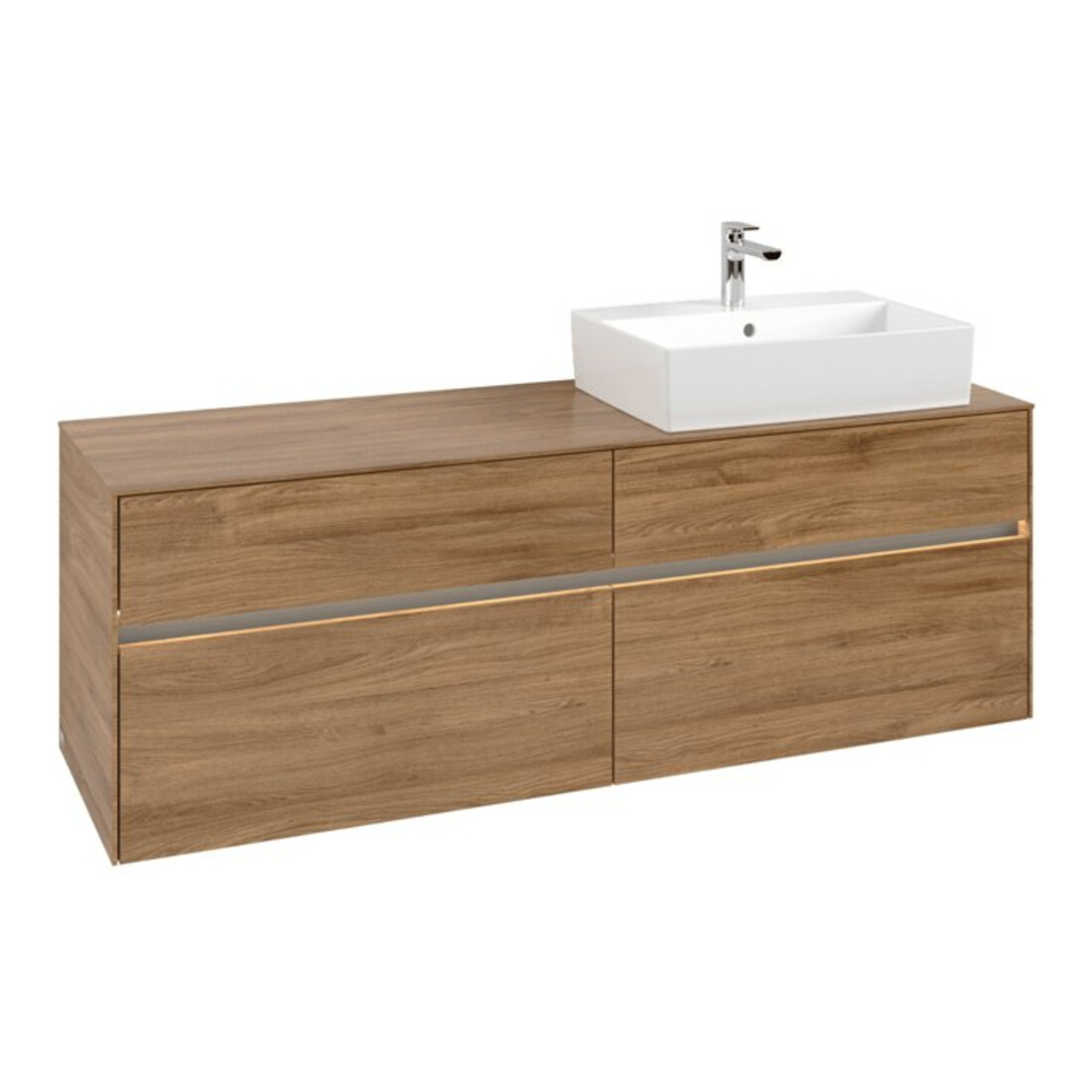 V&B Waschtischunterschrank Collaro 160x54,8x50cm, WT r, LED 12W, Kan Oa