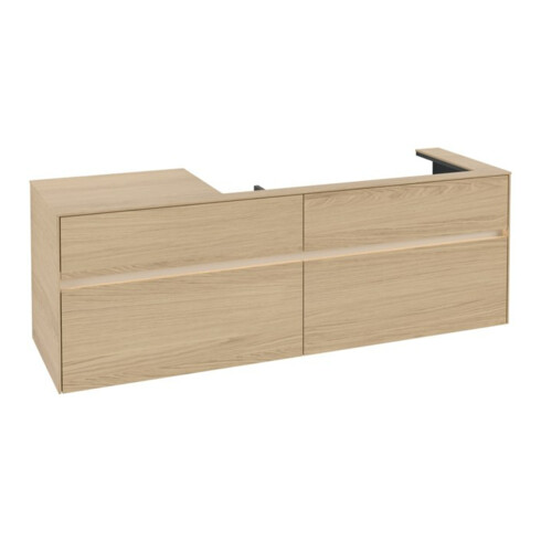 V&B Waschtischunterschrank Collaro 160x54,8x50cm, WT r, LED 12W, Nord Oa