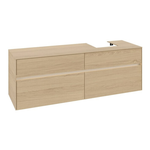 V&B Waschtischunterschrank Collaro 160x54,8x50cm, WT r, LED 12W, Nord Oa