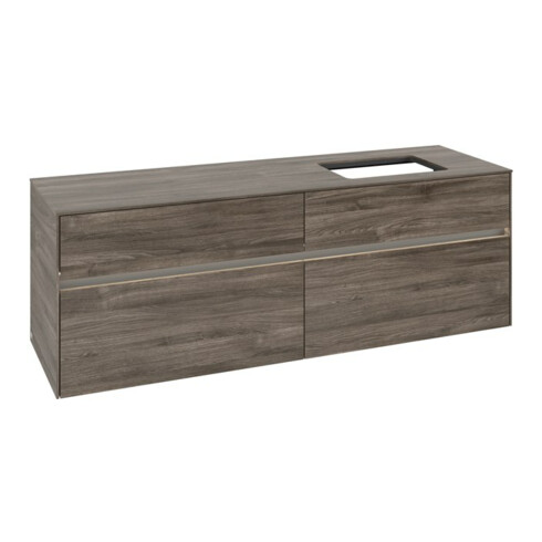 V&B Waschtischunterschrank Collaro 160x54,8x50cm, WT r, LED 12W, st. Oa