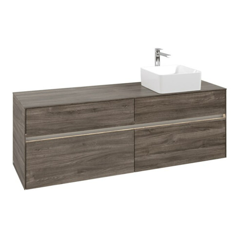 V&B Waschtischunterschrank Collaro 160x54,8x50cm, WT r, LED 12W, st. Oa