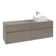 V&B Waschtischunterschrank Collaro 160x54,8x50cm, WT r, LED 12W, volc bla