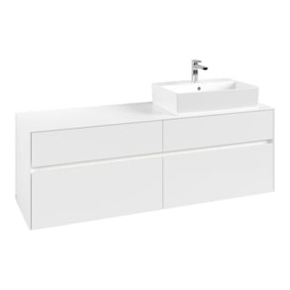 V&B Waschtischunterschrank Collaro 160x54,8x50cm, WT r, LED 12W, wh. ma