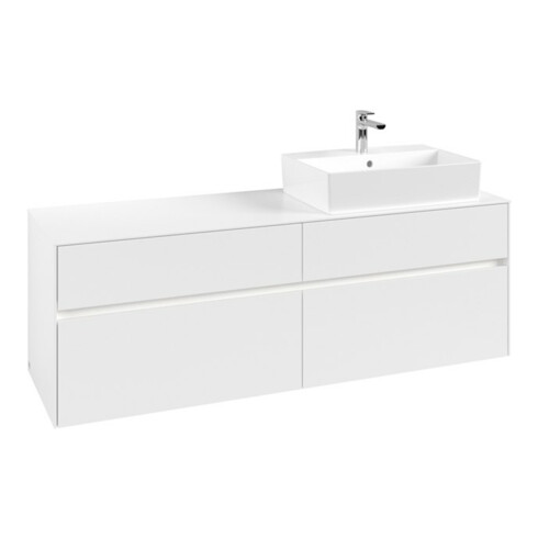V&B Waschtischunterschrank Collaro 160x54,8x50cm, WT r, LED 12W, wh. ma