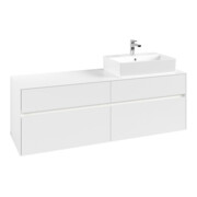 V&B Waschtischunterschrank Collaro 160x54,8x50cm, WT r, LED 12W, wh. ma