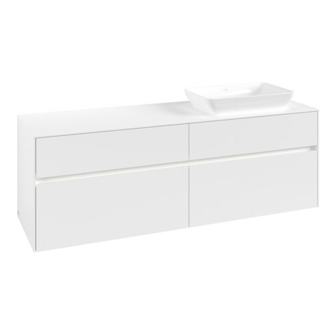 V&B Waschtischunterschrank Collaro 160x54,8x50cm, WT r, LED 12W, wh. ma