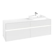 V&B Waschtischunterschrank Collaro 160x54,8x50cm, WT r, LED 12W, wh. ma-3
