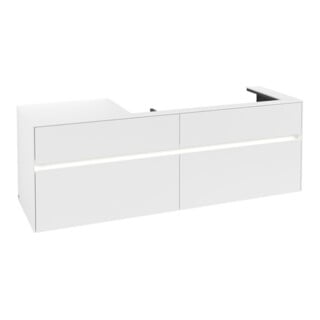 V&B Waschtischunterschrank Collaro 160x54,8x50cm, WT r, LED 12W, wh. ma