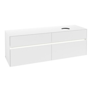 V&B Waschtischunterschrank Collaro 160x54,8x50cm, WT r, LED 12W, wh. ma